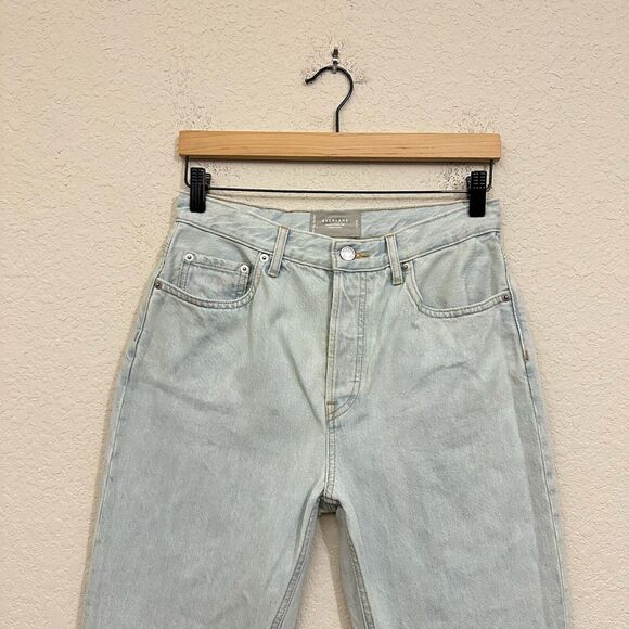 EVERLANE 90s Cheeky Jeans Light Blue Denim Cotton High Rise Cropped - Picture 3 of 14